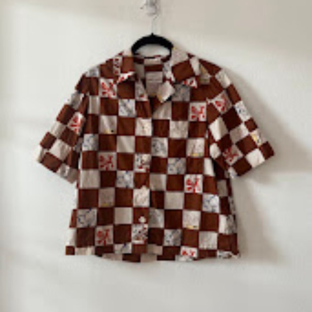 Toast Short Sleeve Coal Print Camp Shirt